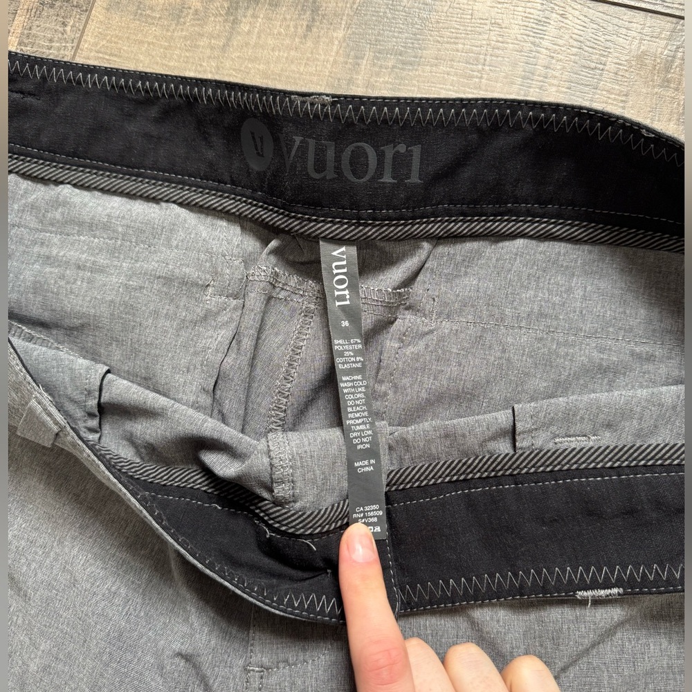 Vuori Men's Charcoal Shorts - Picture 3 of 6